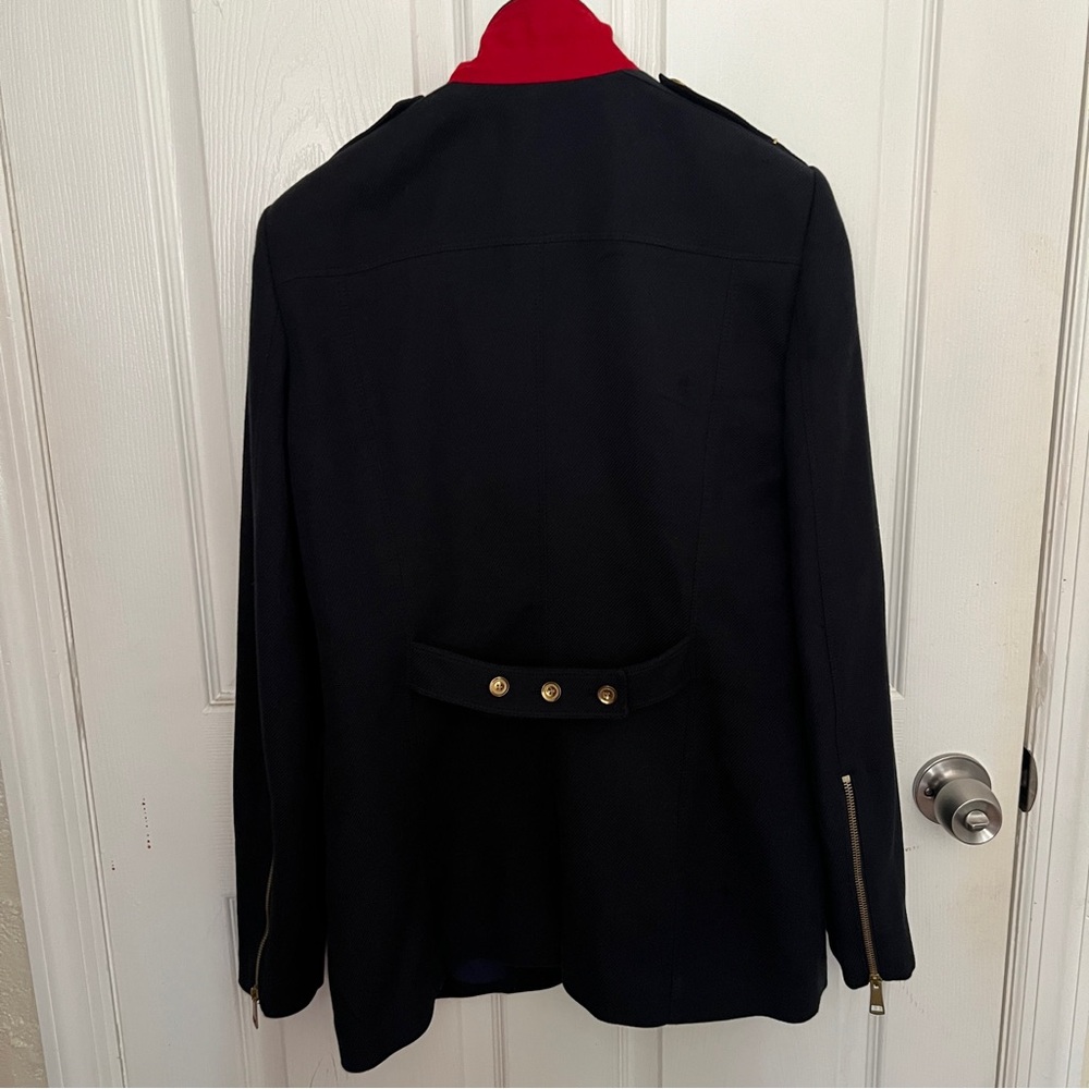 Burberry Navy Jacket with Bold Red Trim - Picture 4 of 12